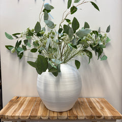 White Ball ceramic Vase