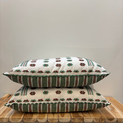 Cecilia green embroidered cushion