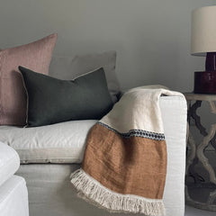 Swimmers stripe pillow, rust