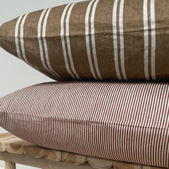 Swimmers stripe pillow, rust