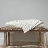 Waffle throw, chalk 240x260cm