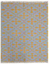 The Buttercross rug, blue and orange