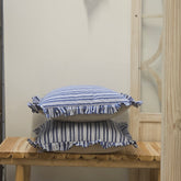 Stripe kantha frill cushion