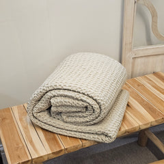 Waffle throw, clay 240 x 260cm