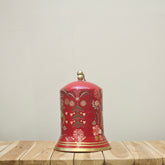 Papermache red reindeer bell