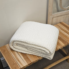 Waffle throw, chalk 240 x 260cm