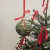 Papermache Green Festive Bauble