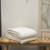 Waffle throw, chalk 240 x 260cm