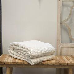 Waffle throw, chalk 240 x 260cm