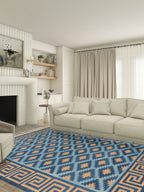 Blue Hellenic Flatweave Rug