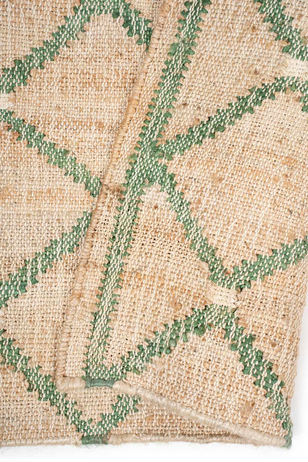 Cairo Artisanal Jute-Cotton Runner-Green