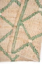 Cairo Artisanal Jute-Cotton Runner-Green