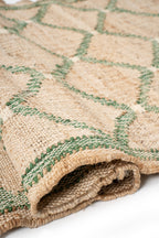 Cairo Artisanal Jute-Cotton Runner-Green