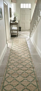 Cairo Artisanal Jute-Cotton Runner-Green