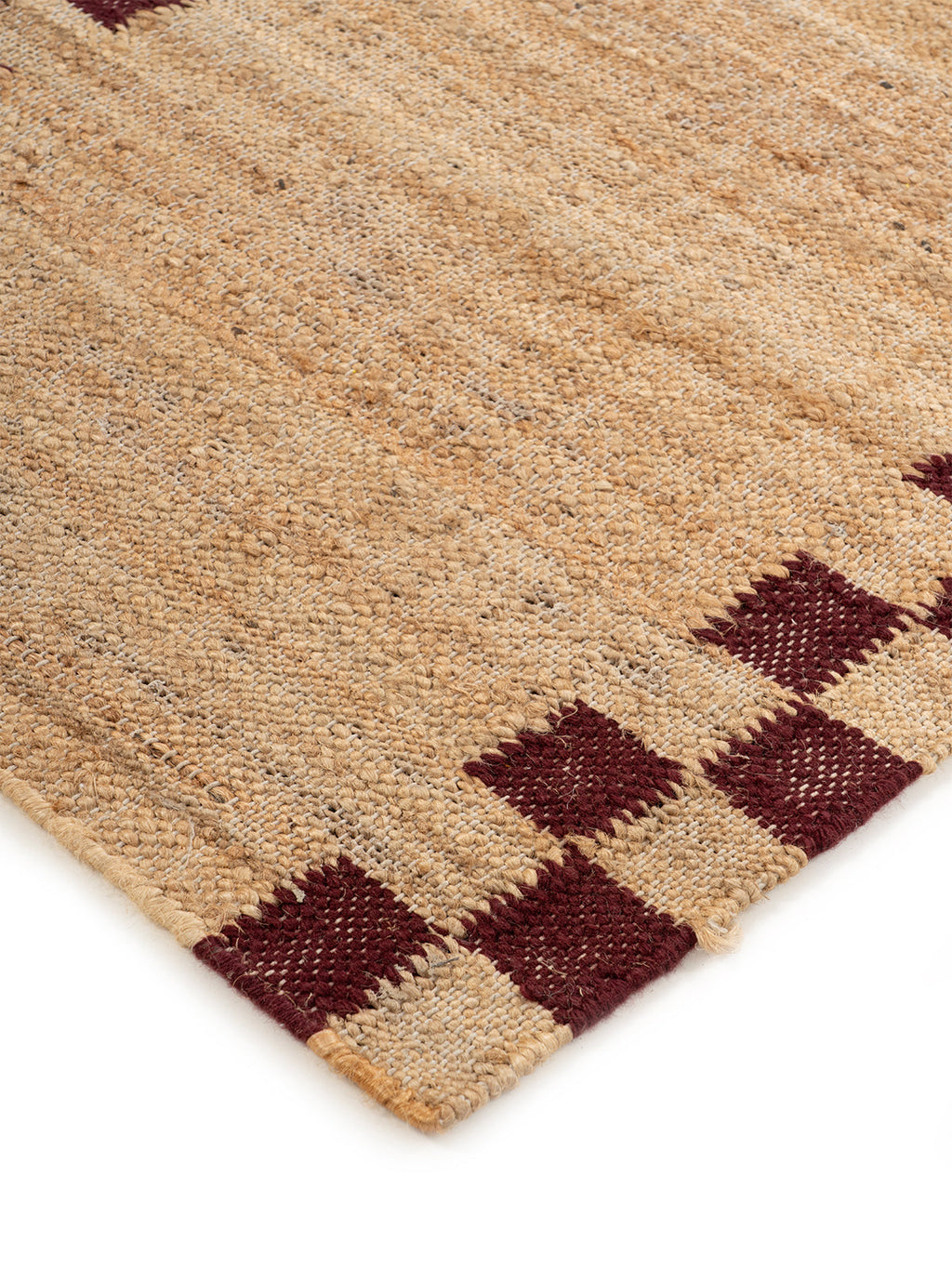 Checkerboard Border Jute Runner