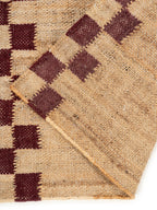 Checkerboard Border Jute Runner