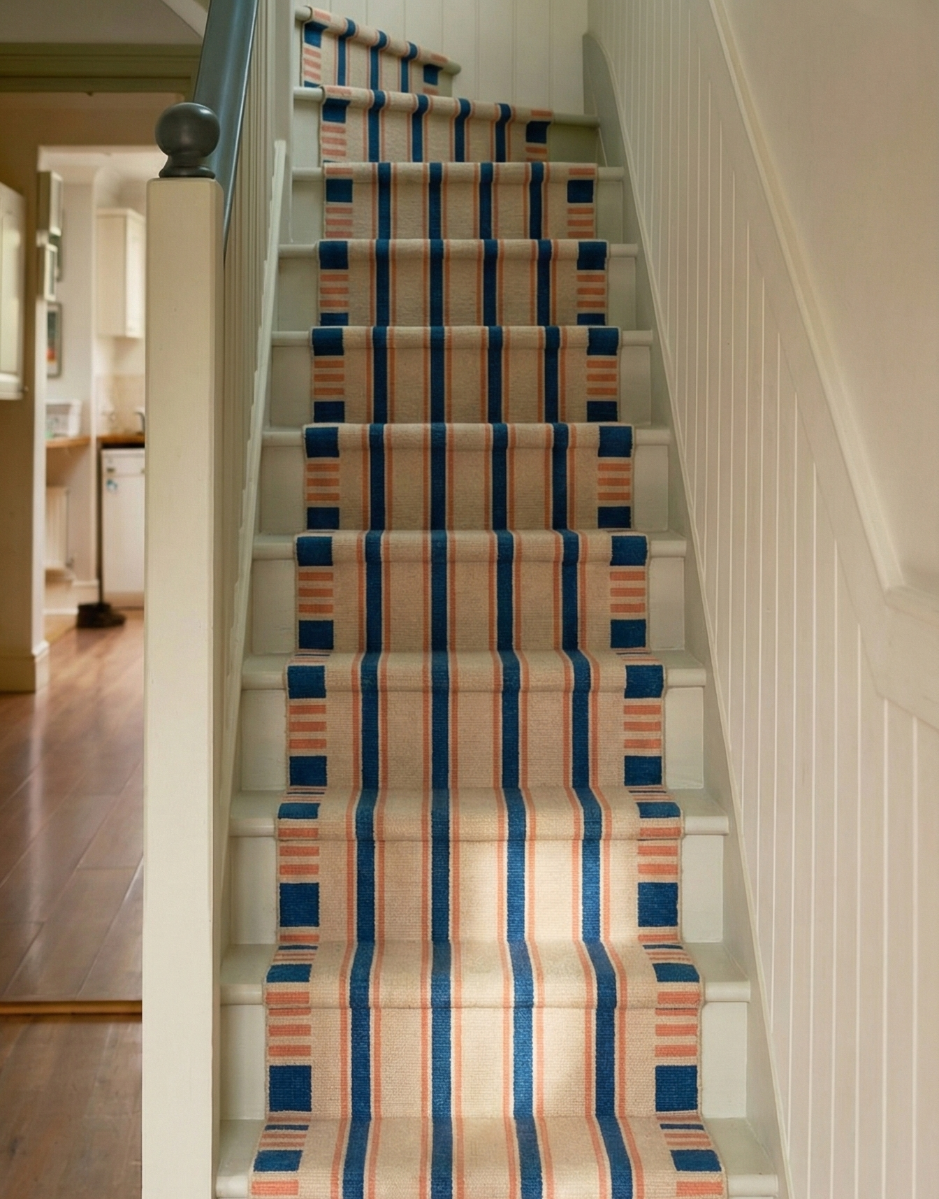 Indigo Stripes Wool Runner