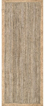 Juba Jute Bordered Runner-Brown