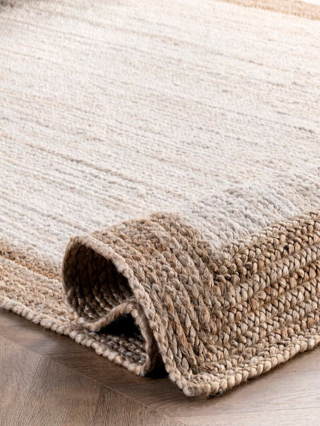 Juba Jute Bordered Runner-Ivory