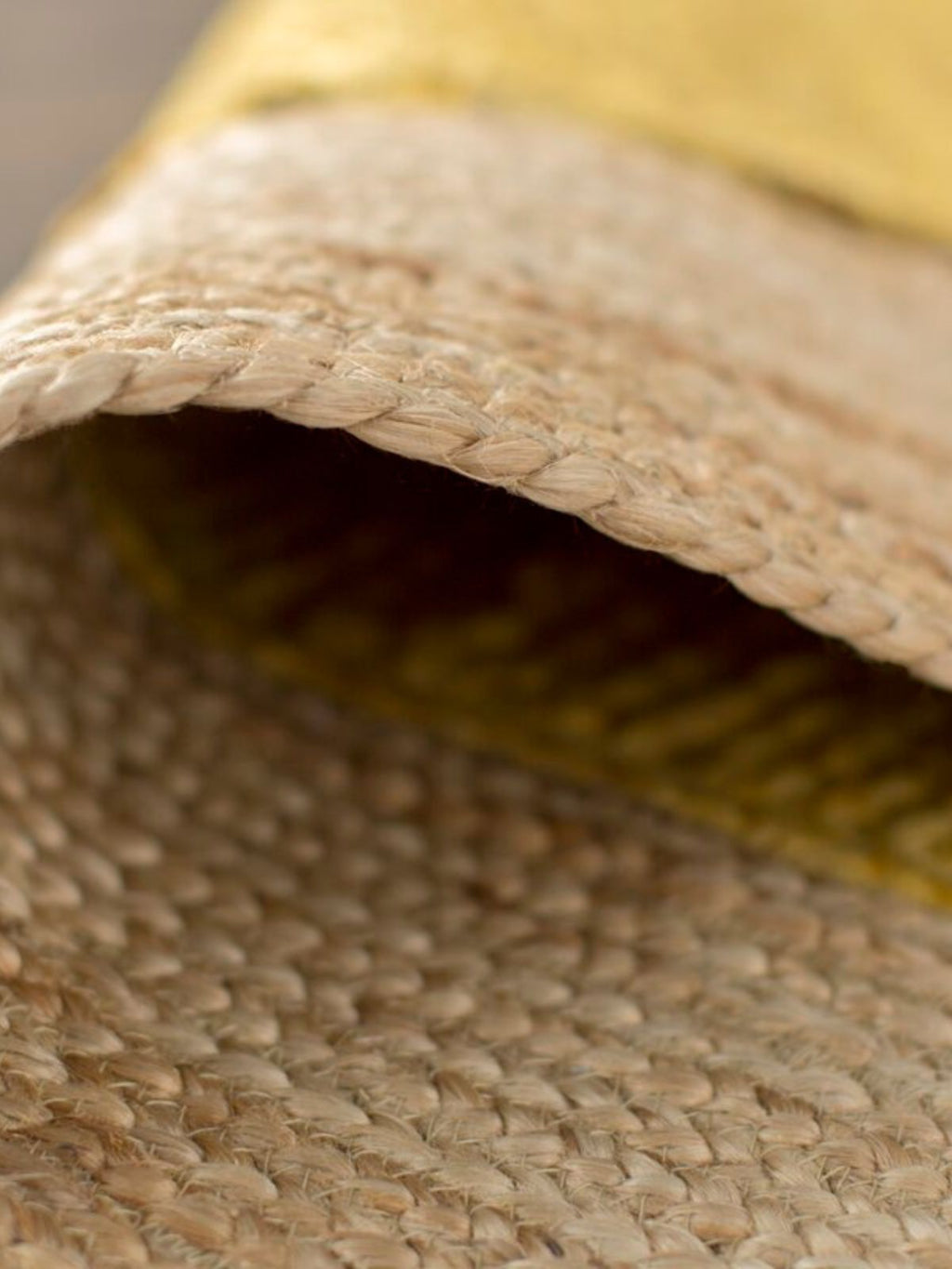 Juba jute bordered area runner-Yellow