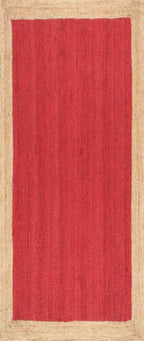 Juba jute bordered area runner-Red