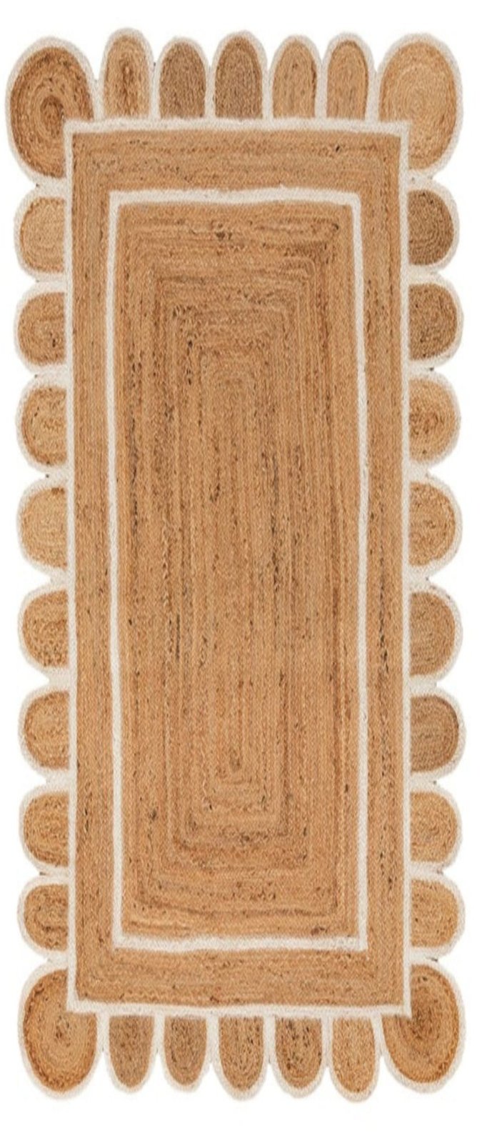 Luxor Scalloped Braided Runner-Ivory Main image