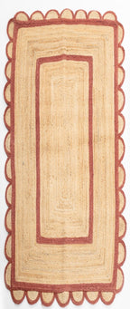 Luxor Scalloped Braided Runner-Red