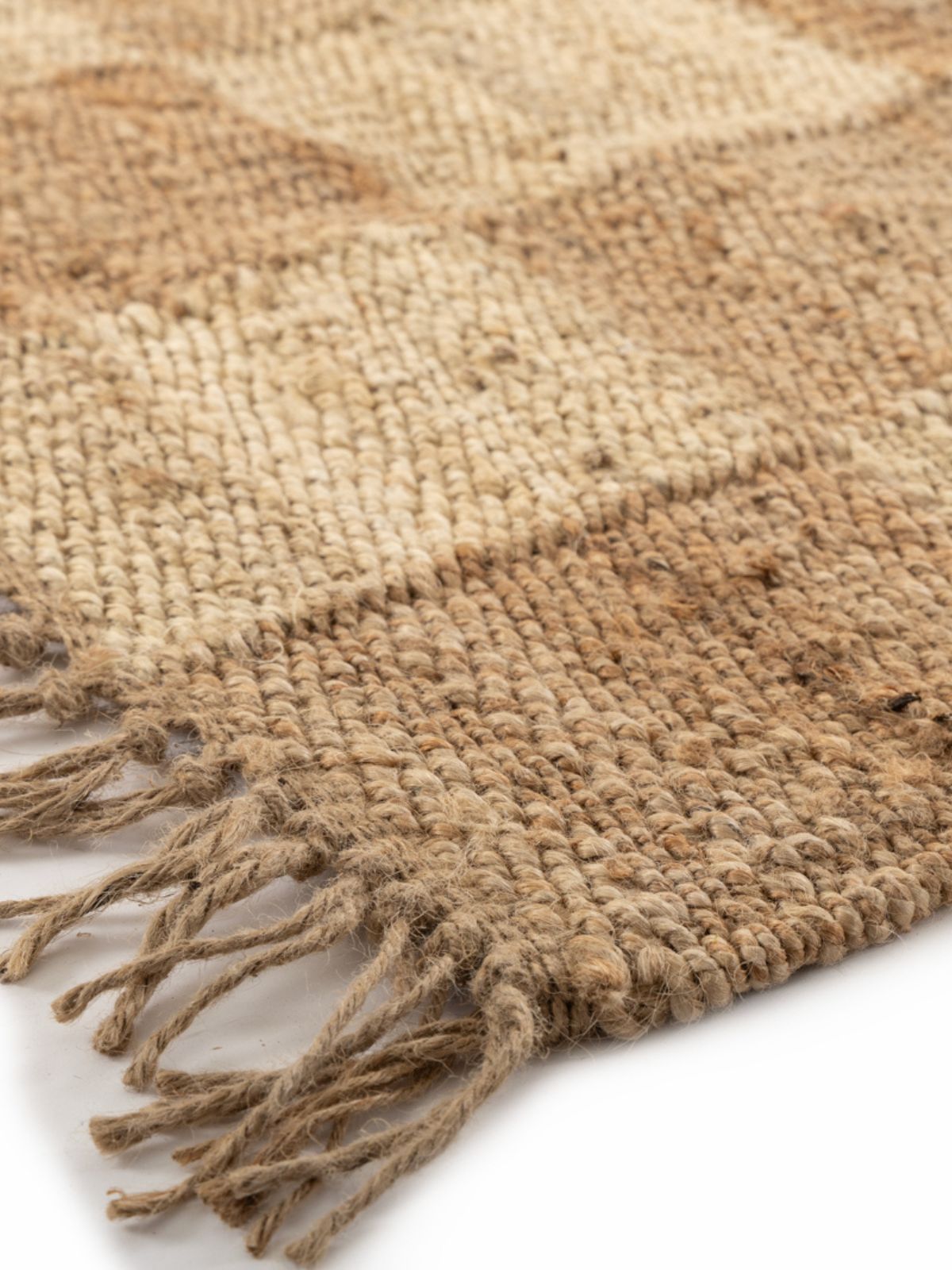 Natural Checkered Jute Rug Secondary image