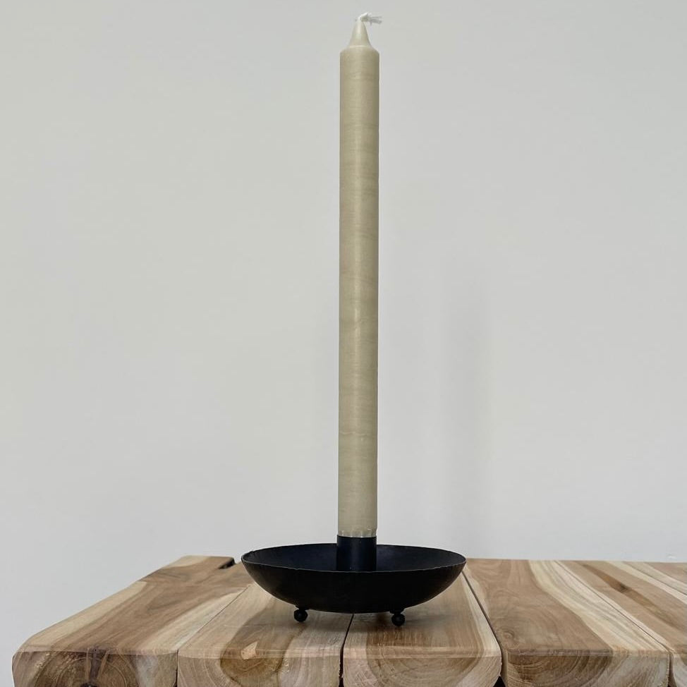 Candle holder, oxidised brass