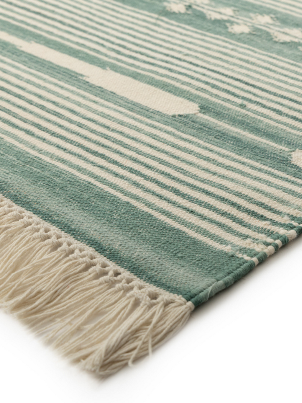 Serenity Stripes Flatweave Rug-Green