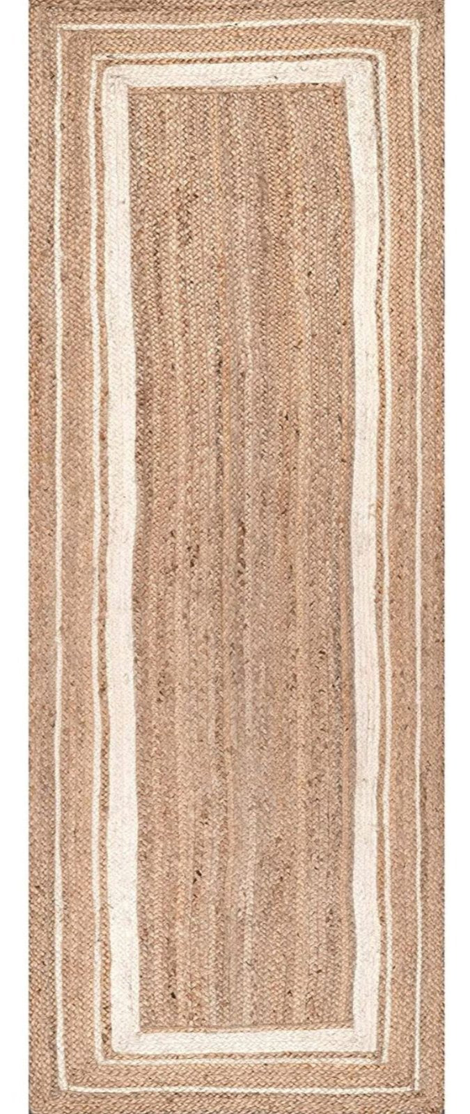 Suez Bordered Jute Braided Runner Main image