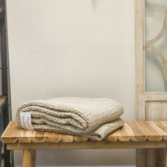 Waffle throw, clay 240 x 260cm