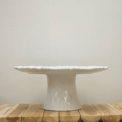 Organic shaped white cake stand
