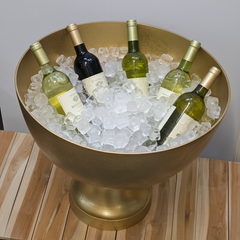 Distressed Gold Wine Cooler