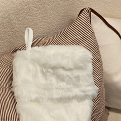 White Faux Fur Christmas stocking