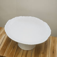 Organic shaped white cake stand