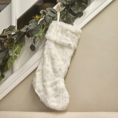 White Faux Fur Christmas stocking