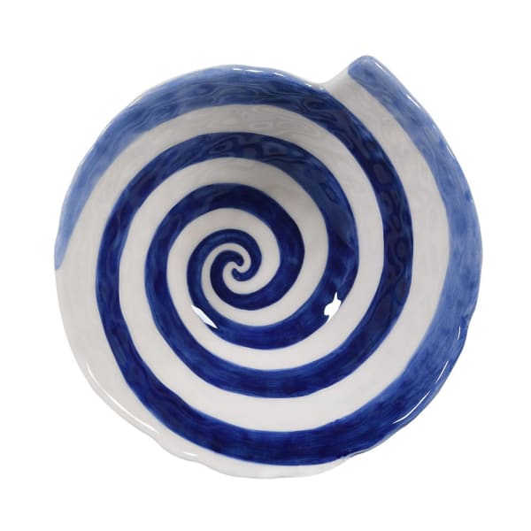 Swirl bowl, blue & white