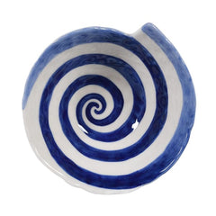 Swirl bowl, blue & white
