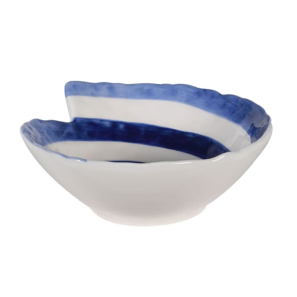 Swirl bowl, blue & white